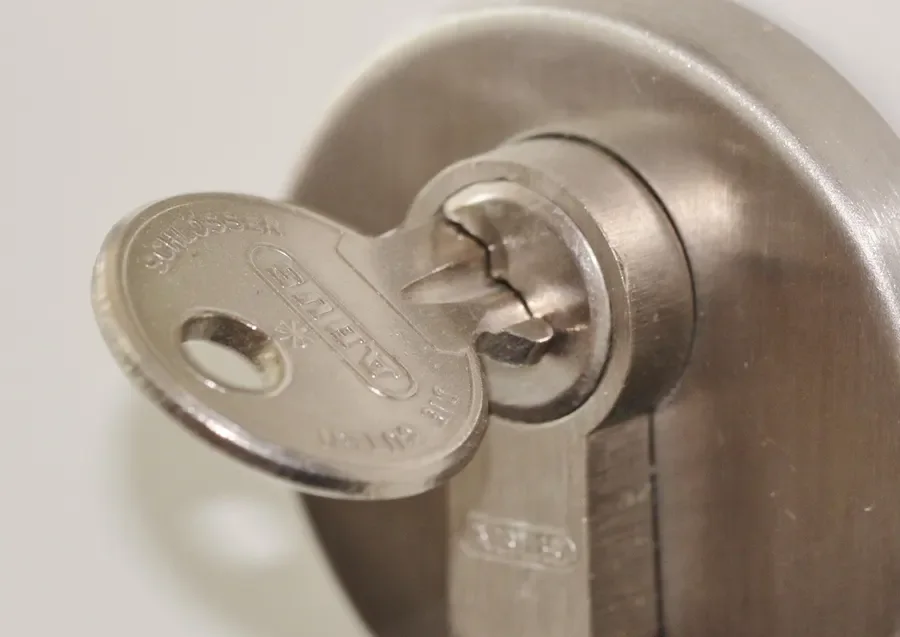 Key inserted in a door lock cylinder – when the key turns but your uPVC door won't open in Sheffield, Locksmith Sheffield guide